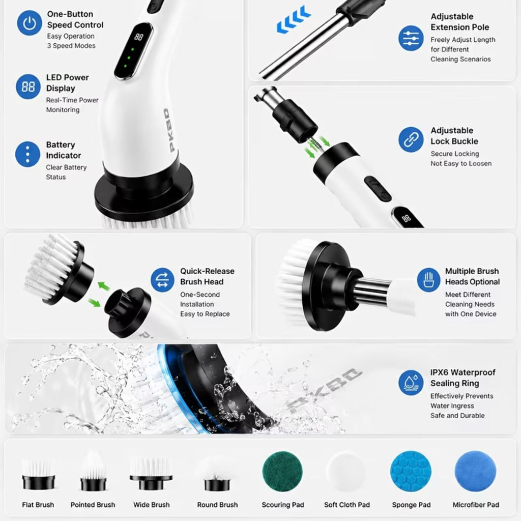 Elvissa SpinPro —  9 in 1 Electric Cleaning Scrubber